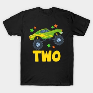 I'm 2 This Is How I Roll Monster Truck 2nd Birthday GIft For Boys Toddler Kid T-Shirt